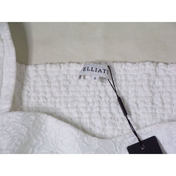 🆕ELLIATT Feminise Mini Dress Textured Puff Sleeve White Small 4 - Picture 13 of 13